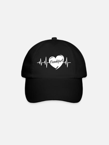 Frankfurt Herzschlag Liebe Puls Stadt Symbol icon - Baseballkappe - Schwarz/Schwarz