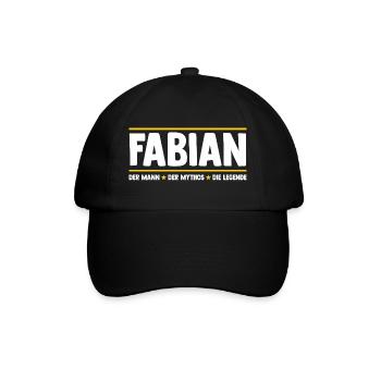 Fabian - Baseballkappe - Schwarz/Schwarz - Vorne