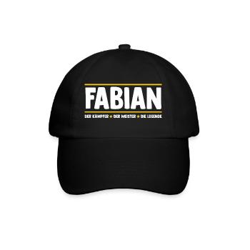 Fabian - Baseballkappe - Schwarz/Schwarz - Vorne