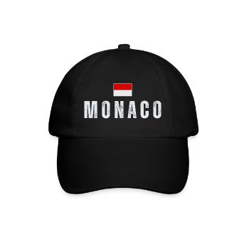 Monaco-Flagge, monegassischer Stolz - Baseballkappe - Schwarz/Schwarz - Vorne