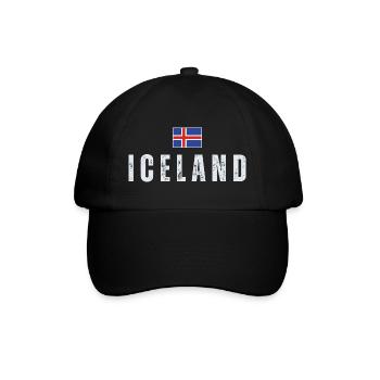 Icelandic Pride, Isländische Flagge - Baseballkappe - Schwarz/Schwarz - Vorne