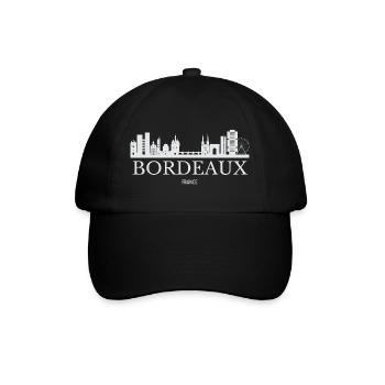 Bordeaux Skyline, Bordeaux Frankreich - Baseballkappe - Schwarz/Schwarz - Vorne