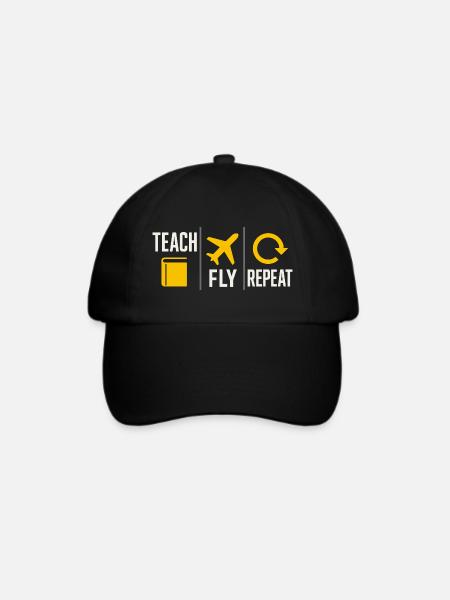 Fluglehrer Cfi Pilot Luftfahrtlehrer - Baseballkappe - Schwarz/Schwarz