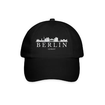 Berliner Skyline, Berlin, Deutschland - Baseballkappe - Schwarz/Schwarz - Vorne