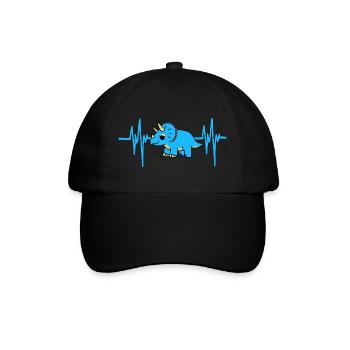 Heartbeat Dino - Baseballkappe - Schwarz/Schwarz - Vorne