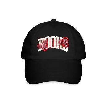 Blutrote Blumen Typo - Baseballkappe - Schwarz/Schwarz - Vorne