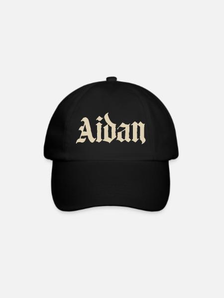 Aidan Gothic Name Design - Baseballkappe - Schwarz/Schwarz