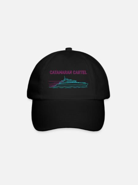 Synthwave-Katamaran-Kartell - Baseballkappe - Schwarz/Schwarz