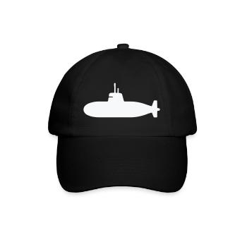 UBoot-Silhouette - Baseballkappe - Schwarz/Schwarz - Vorne