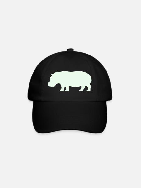 Hippo Silhouette in Pastellgrün - Baseballkappe - Schwarz/Schwarz