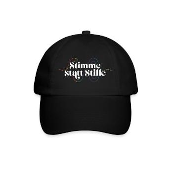 Stimme Statt Stille Shirt Für Aktivisten Toleranz - Baseballkappe - Schwarz/Schwarz - Vorne