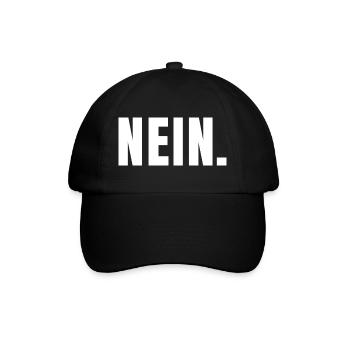 NEIN. | Klares Statement in Typografie - Baseballkappe - Schwarz/Schwarz - Vorne