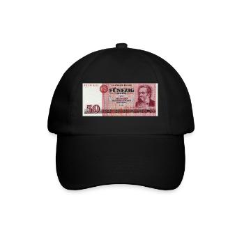 50 Markschein der DDR - Baseballkappe - Schwarz/Schwarz - Vorne