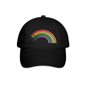 Regenbogen LED Shirt Geschenkidee Sonderangebot - Baseballkappe - Schwarz/Schwarz - Vorne