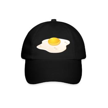 Spiegelei Frühstück - Baseballkappe - Schwarz/Schwarz - Vorne