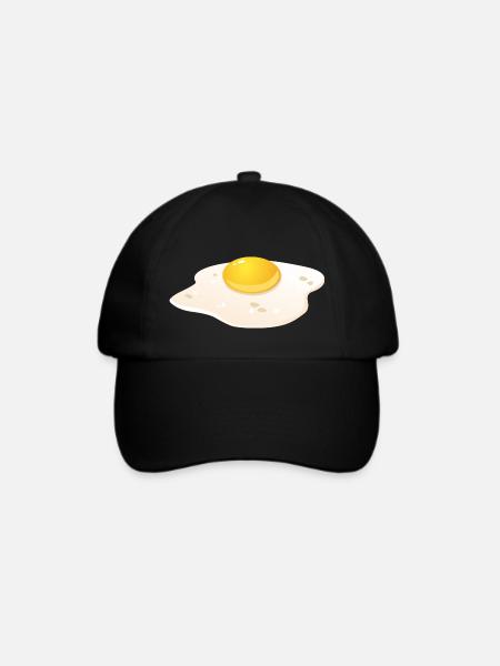 Spiegelei Frühstück - Baseballkappe - Schwarz/Schwarz