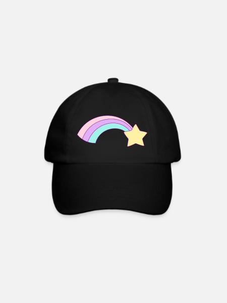 Regenbogen - Baseballkappe - Schwarz/Schwarz