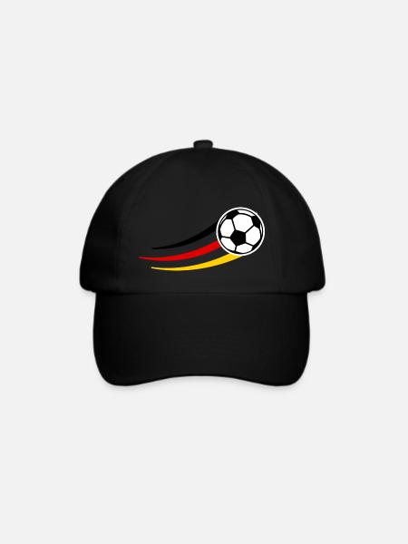 FUSSBALL DEUTSCHLAND WM Shirt Geschenk Vintage - Baseballkappe - Schwarz/Schwarz