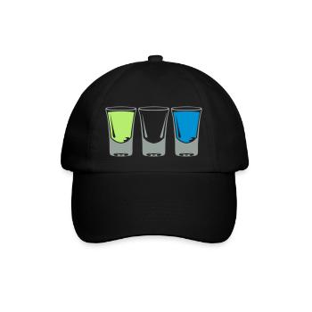 shooter glas alkohol - Baseballkappe - Schwarz/Schwarz - Vorne
