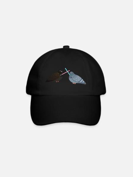 Lightsaber Pigeon Friends Fight - Taube - Baseballkappe - Schwarz/Schwarz