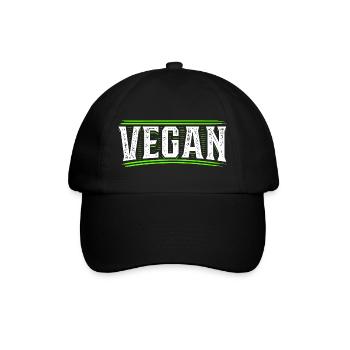 Vegan | Veganer | Veganerin - Baseballkappe - Schwarz/Schwarz - Vorne