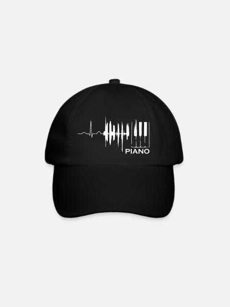 Heart Beat Piano - Baseballkappe - Schwarz/Schwarz