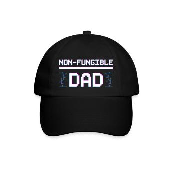Nicht-fungible Papa Token NFTs Krypto Kunst Vater - Baseballkappe - Schwarz/Schwarz - Vorne