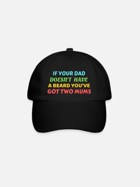 Wenn dein Vater keinen Bart hat Lustige Sprüche Kinder - Baseballkappe - Schwarz/Schwarz