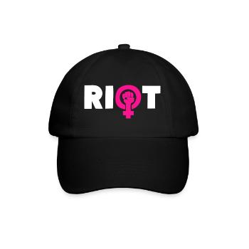 Riot Girl Power - Baseballkappe - Schwarz/Schwarz - Vorne
