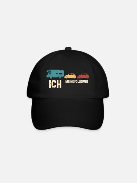 Camping Camper Wohnmobil - Baseballkappe - Schwarz/Schwarz