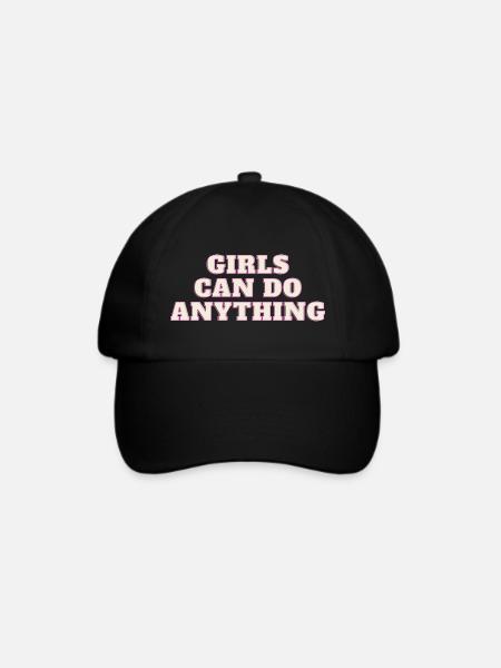 Girls can do anything - Baseballkappe - Schwarz/Schwarz