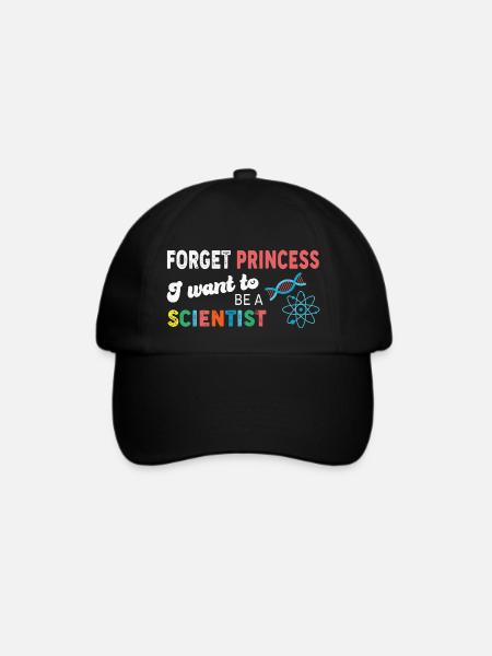 Forget Princess I Want To Be A Scientist Girl - Baseballkappe - Schwarz/Schwarz
