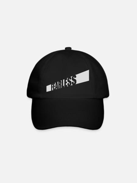 fearless Text Zitat Design - Baseballkappe - Schwarz/Schwarz