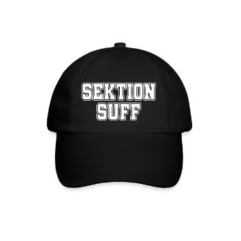 Sektion Suff Bier Mallorca Fußball Trinken - Baseballkappe - Schwarz/Schwarz - Vorne