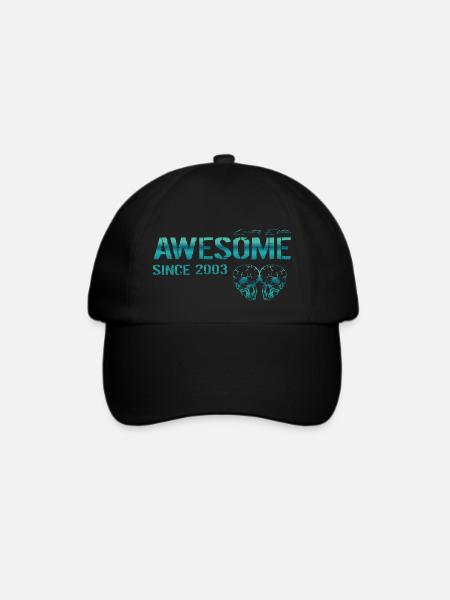 Awesome since 2003 Geschenk - Baseballkappe - Schwarz/Schwarz
