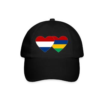 Holland Mauritius Flagge Herz - Baseballkappe - Schwarz/Schwarz - Vorne