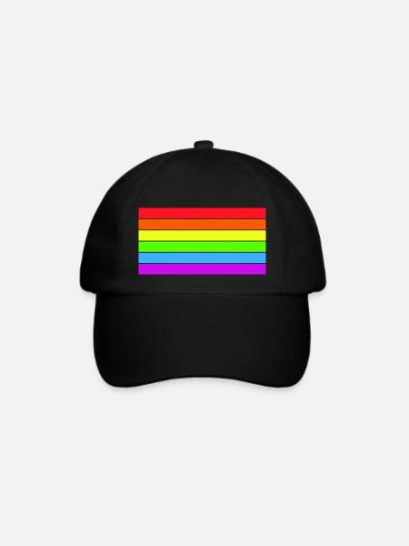 Regenbogenfahne - Baseballkappe - Schwarz/Schwarz