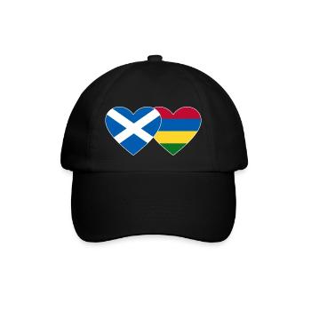 Schottland Mauritius Flagge Herz - Baseballkappe - Schwarz/Schwarz - Vorne