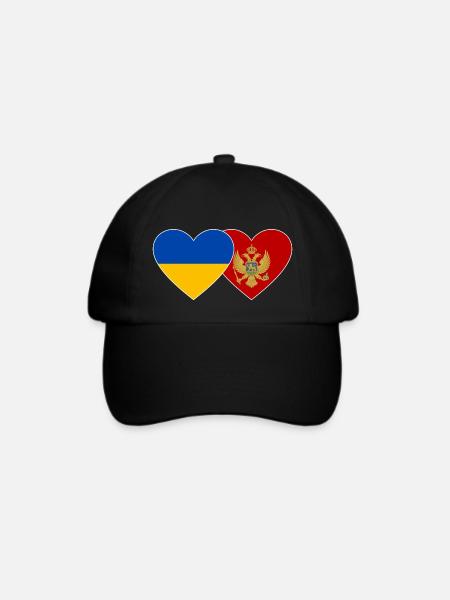 Ukraine Montenegro Flagge - Baseballkappe - Schwarz/Schwarz