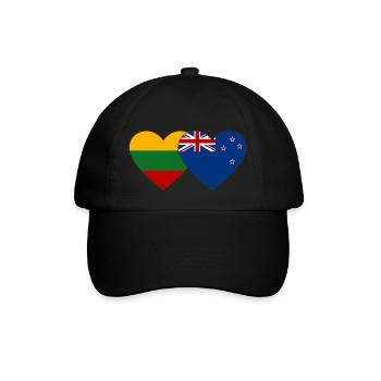 Litauen Neuseeland Flagge - Baseballkappe - Schwarz/Schwarz - Vorne