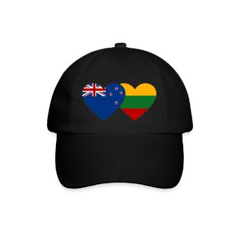 Neuseeland Litauen Flagge - Baseballkappe - Schwarz/Schwarz - Vorne