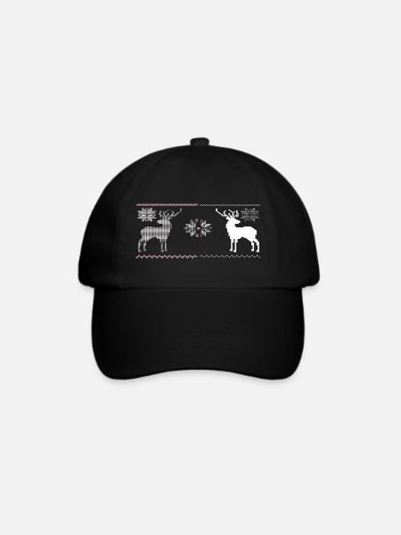 Weihnachten, Rentiere - Baseballkappe - Schwarz/Schwarz