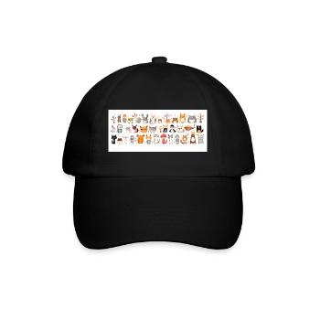 Niedliche Tierchen - Baseballkappe - Schwarz/Schwarz - Vorne