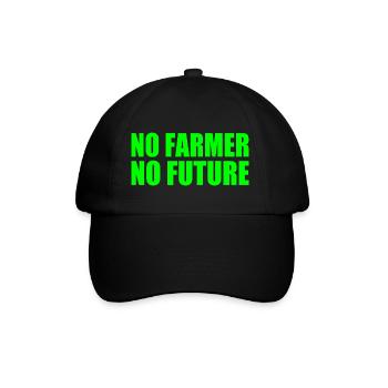 no farmer no future - Baseballkappe - Schwarz/Schwarz - Vorne