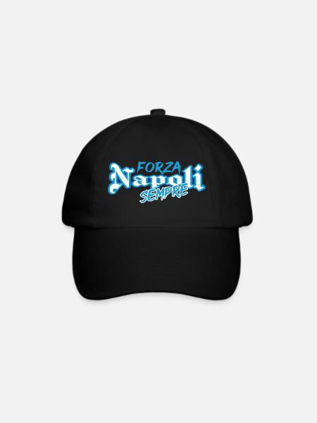 Fußball Neapel Forza Napoli sempre - Baseballkappe - Schwarz/Schwarz