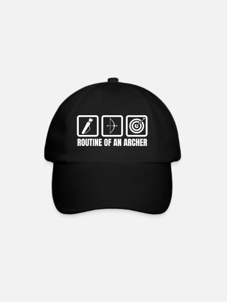 Routine eines Bogenschützen - Baseballkappe - Schwarz/Schwarz