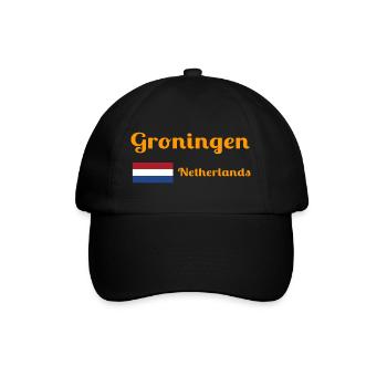 Groningen Niederlande - Stilvolle Drucke - Baseballkappe - Schwarz/Schwarz - Vorne