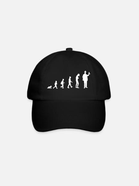 Evolution vom Baby zum Chemiker - Baseballkappe - Schwarz/Schwarz