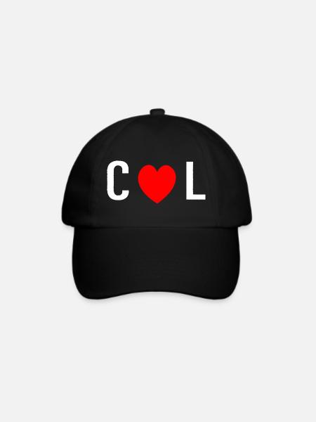 COL mit rotem Liebesherz - Baseballkappe - Schwarz/Schwarz