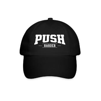 Push Harder - Baseballkappe - Schwarz/Schwarz - Vorne